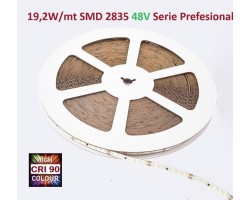 Tira LED Flexible 48V 19,2W/mt 140 Led/mt SMD 2835 IP20, Serie Profesional IRC >90, rollo de 25mts